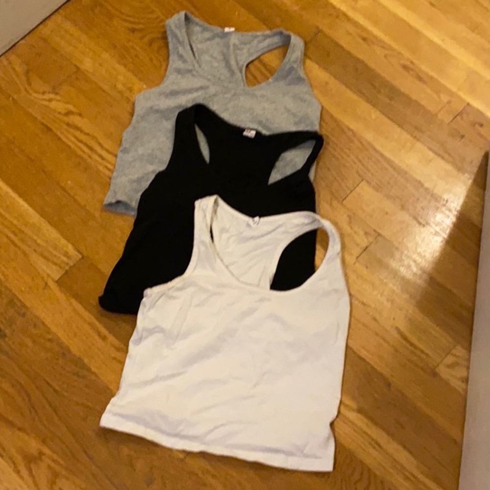 Pack of three gym workout active crop tops